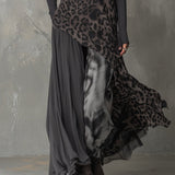 Martina | Langes Kleid mit Leopardenmuster