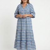 Elodie | Kleid mit Diamantmuster und Stufenrock