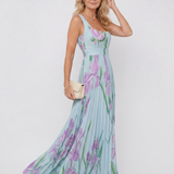 Ärmelloses Midi-Kleid mit Quadrat-Ausschnitt und eleganten Falten