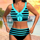 Maya | Gestreifter Bikini mit hoher Taille
