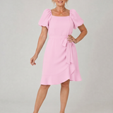 Ruosa | Mini-Kleid mit kurzen Puffärmeln und seitlichem Bindeband
