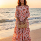 Rosalie | Off-Shoulder Floral Ruffle Tiered Maxi-Kleid