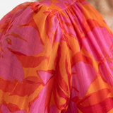 Willow | Blumiger V-Ausschnitt Midi-Kleid mit Puffärmeln