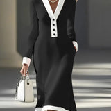 Kaylin™ Stilvolles Langarmkleid
