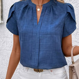 Delilah | Bluse mit Petalärmeln und V-Ausschnitt