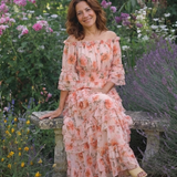 Rosalie | Off-Shoulder Floral Ruffle Tiered Maxi-Kleid