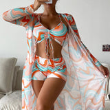 Lydia | 3-teiliges Bikini-Set mit Druck