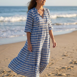Elodie | Kleid mit Diamantmuster und Stufenrock