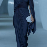 Melyssa™ Plissiertes Drapiertes Maxikleid