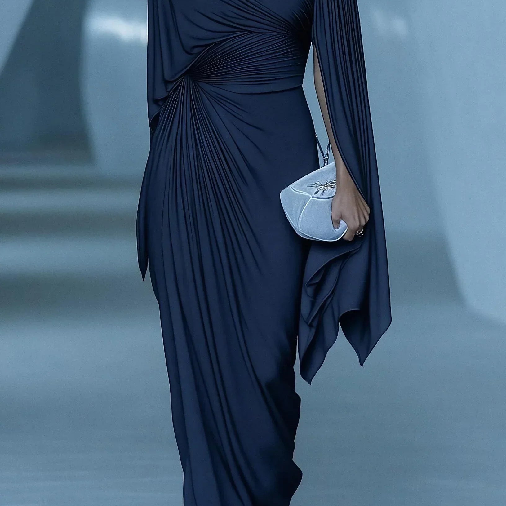 Melyssa™ Plissiertes Drapiertes Maxikleid