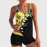 Flor | Blumen-Tankini mit Shorts, mit flachem Bauch-Effekt