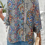 Savannah | Elegante gestreifte Bluse mit Knopfdetails