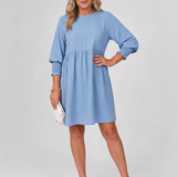 Corinne | Mini-Kleid mit langen Ärmeln und gerafften Manschetten