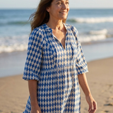 Elodie | Kleid mit Diamantmuster und Stufenrock