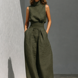 Maria | Minimalistisches Zweiteiler-Set mit weitem Bein