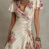 Alba | Elegantes Retro Floral Midi Kleid