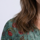 Marina | Florales V-Ausschnitt Maxikleid mit drei Viertelärmeln