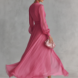 Roze Kleid V-Hals