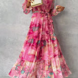 ZOEY | Lebhaftes florales Wickelkleid mit schmeichelhaftem Stufen-Silhouette