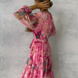 ZOEY | Lebhaftes florales Wickelkleid mit schmeichelhaftem Stufen-Silhouette