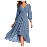 VITTORIA | Elegantes Kleid mit asymmetrischem Saum und fließenden Ärmeln Raffinierter Look für jeden Anlass