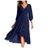 VITTORIA | Elegantes Kleid mit asymmetrischem Saum und fließenden Ärmeln Raffinierter Look für jeden Anlass