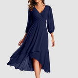 Mia™ Elegantes V-Ausschnitt Langkleid