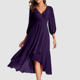 Mia™ Elegantes V-Ausschnitt Langkleid