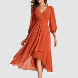 Mia™ Elegantes V-Ausschnitt Langkleid