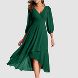 Mia™ Elegantes V-Ausschnitt Langkleid