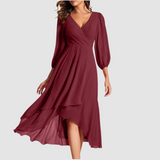 Mia™ Elegantes V-Ausschnitt Langkleid