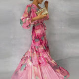 LUCIA | Langes Sommerkleid mit floralem Muster und verstellbarer Silhouette