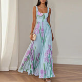 LYRA | Elegantes Blumenkleid Maxi mit schmeichelhaftem Falten-Silhouette