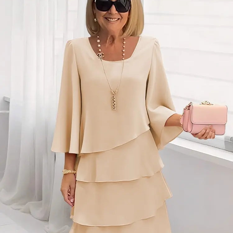 Élise | Elegantes fließendes Kleid mit Volants