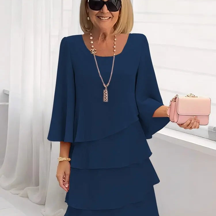 Élise | Elegantes fließendes Kleid mit Volants