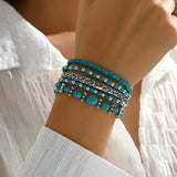 Maëlys | Raffiniertes türkisfarbenes Mehrreihiges Armband