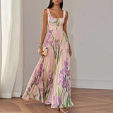 LYRIA | Elegantes Blumenkleid Maxi mit schmeichelhaftem Falten-Silhouette
