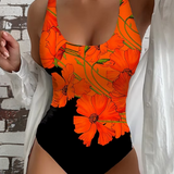 Lucy | Eleganter Einteiler-Badeanzug mit Blumenmuster