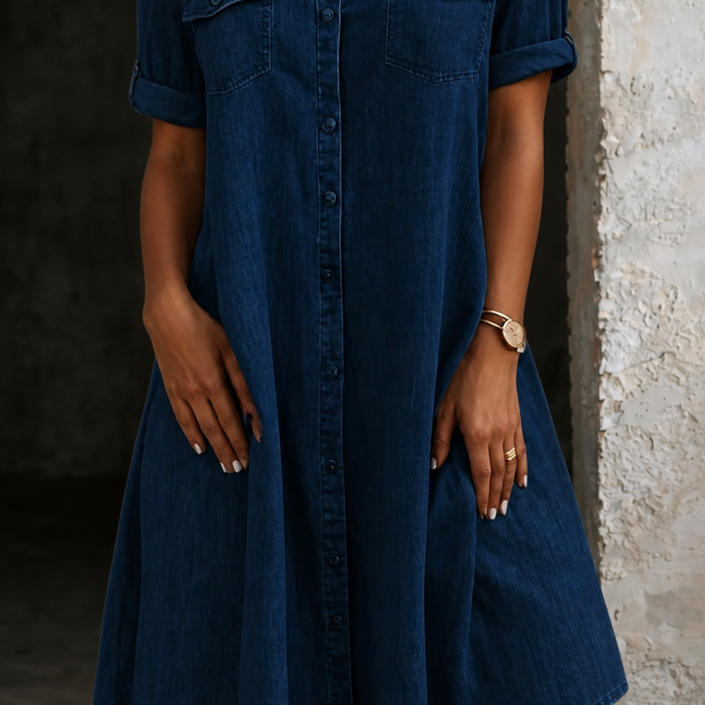Patricia | Lässiges Denim-Midi-Kleid