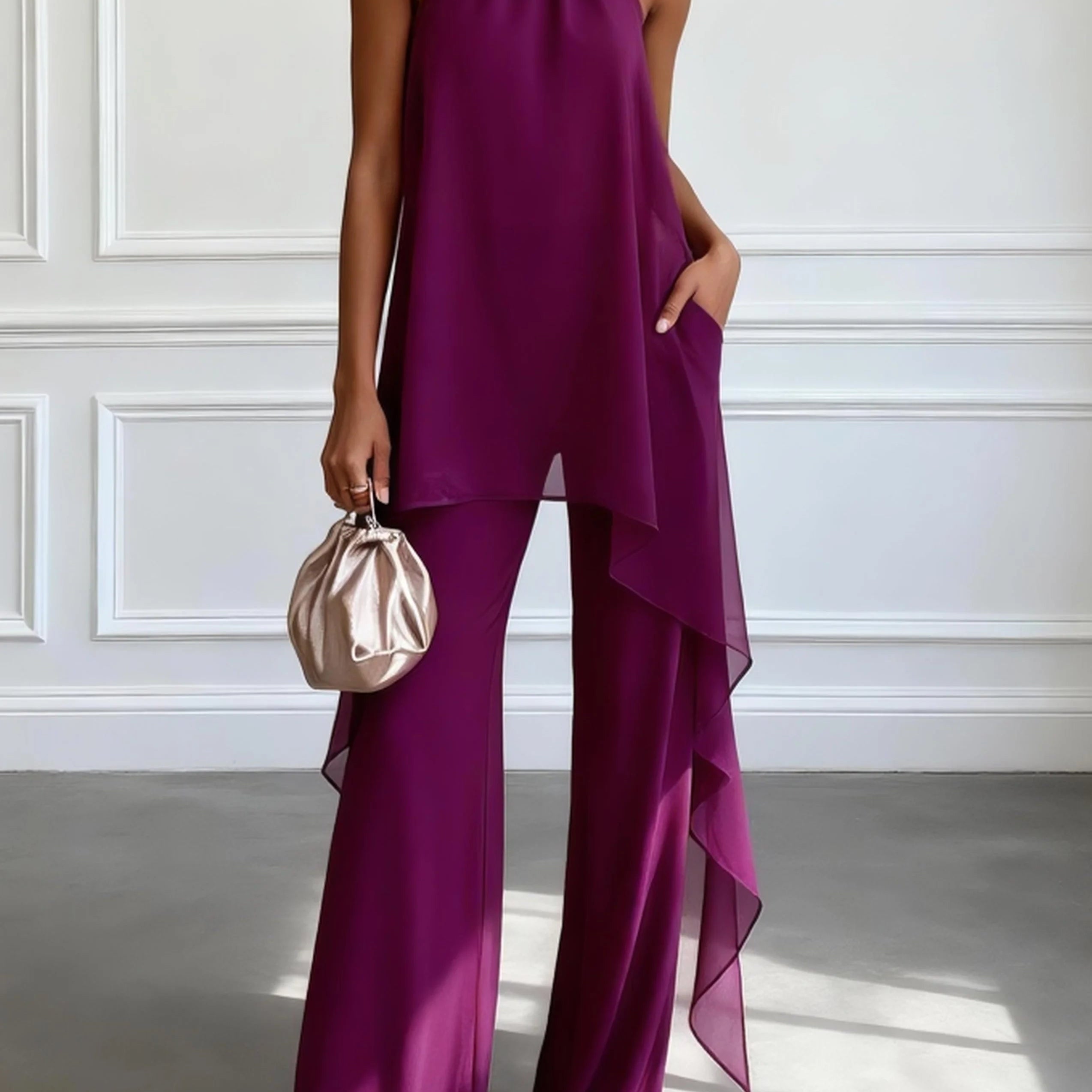 Lila Eleganz Zweiteiliges Set