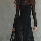 Tilda | Schwarzes Lockeres Maxikleid