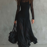 Tilda | Schwarzes Lockeres Maxikleid