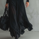 Tilda | Schwarzes Lockeres Maxikleid
