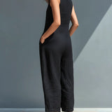 Lila ärmelloser Jumpsuit