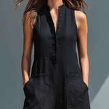 Lila ärmelloser Jumpsuit