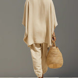 Kiera Asymmetrisches Saum Top und Jogger Hosen Anzug