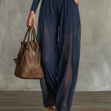 Serena Spitzen-Panel Top & Durchsichtige Weite-Hosen Set