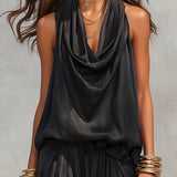 Serena Halter Neck Top und Faltenhose Set