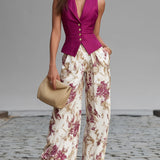 Lila Floral Print Pants Set