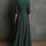 Valentina | Langes kariertes Kleid